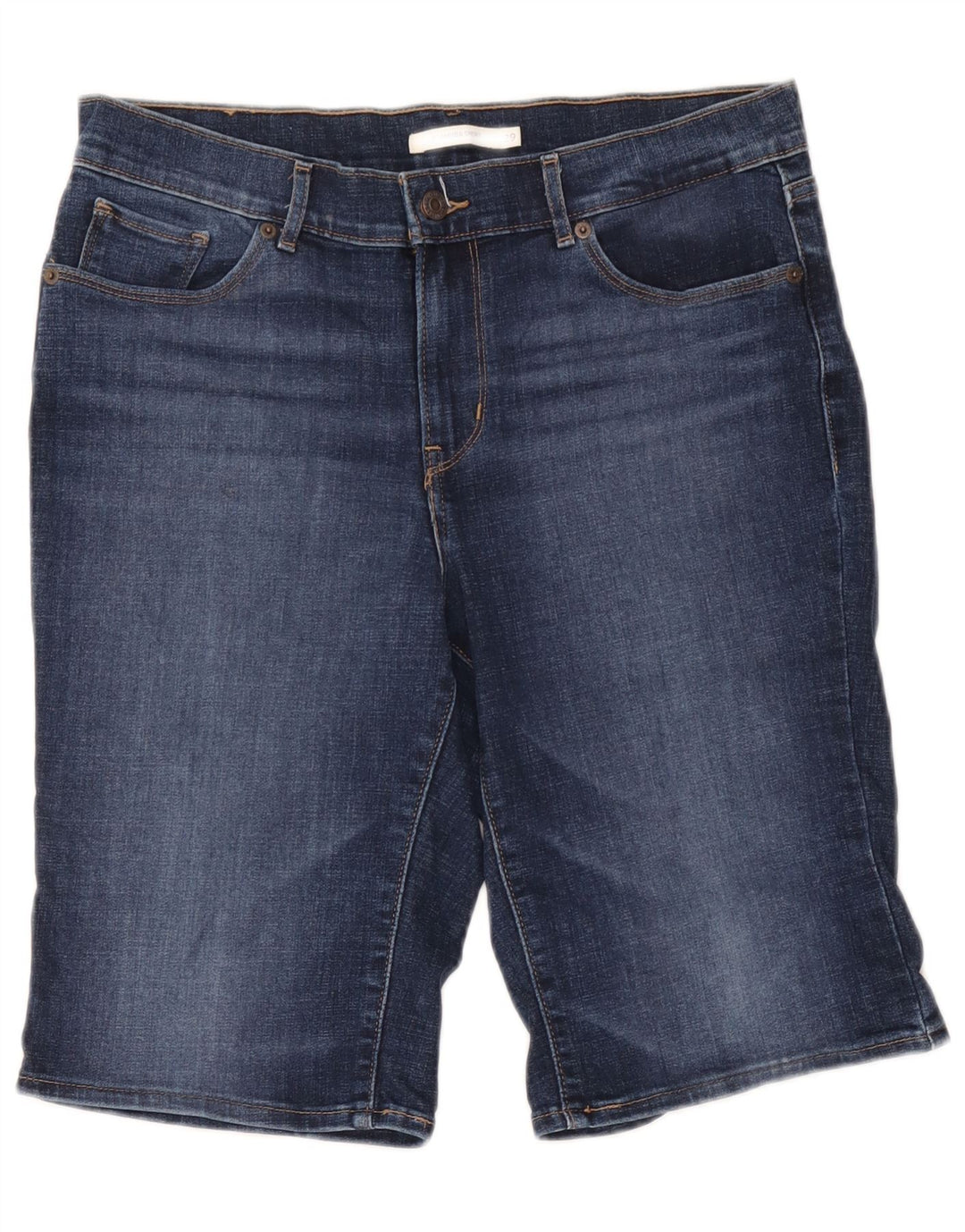 Женские джинсовые шорты-бермуды Levi's W29, хлопковые, среднего синего цвета