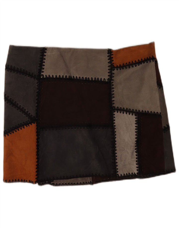 Женская мини-юбка Zara большого размера W30, разноцветный полиэстер с цветными блоками