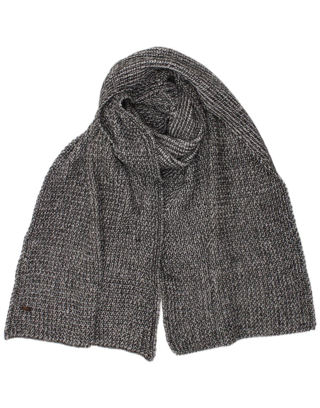 Мужской вязаный прямоугольный шарф Liu Jo, один размер, классический серый в крапинку