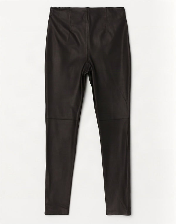 Женские узкие брюки из искусственной кожи Zara, большие, W30 L27, черные, из полиуретана