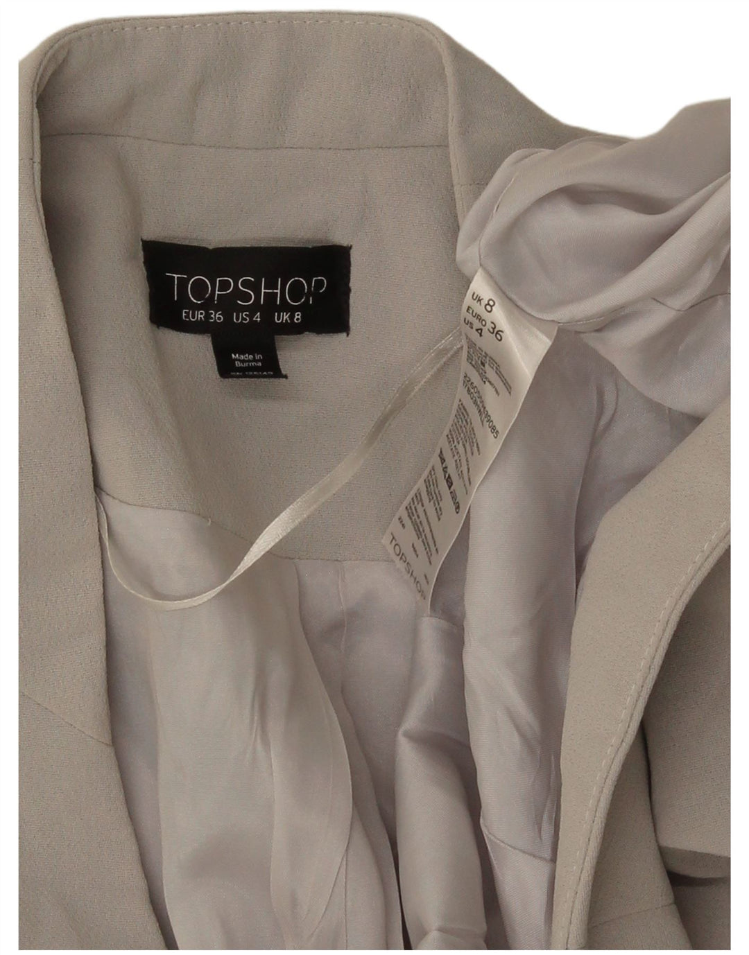 Женское болеро Topshop UK 8, маленький серый полиэстер