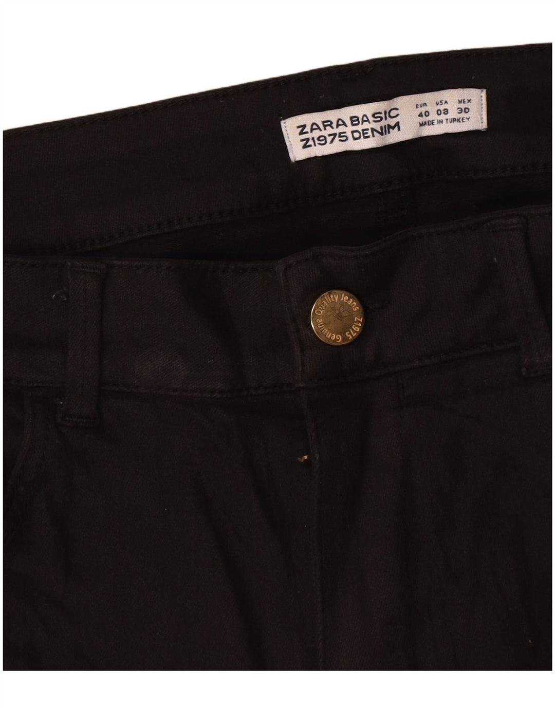 Женские прямые джинсы Zara EU 40 Medium W30 L30, черный хлопок