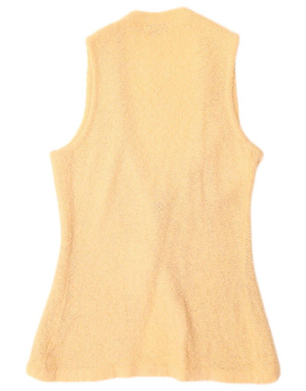 ARTELANA Женский кардиган без рукавов UK 10 Маленький Желтый