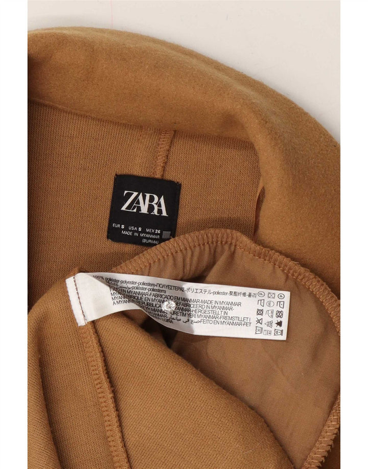 Женское открытое пальто Zara UK 10, маленькое бежевое полиэстер