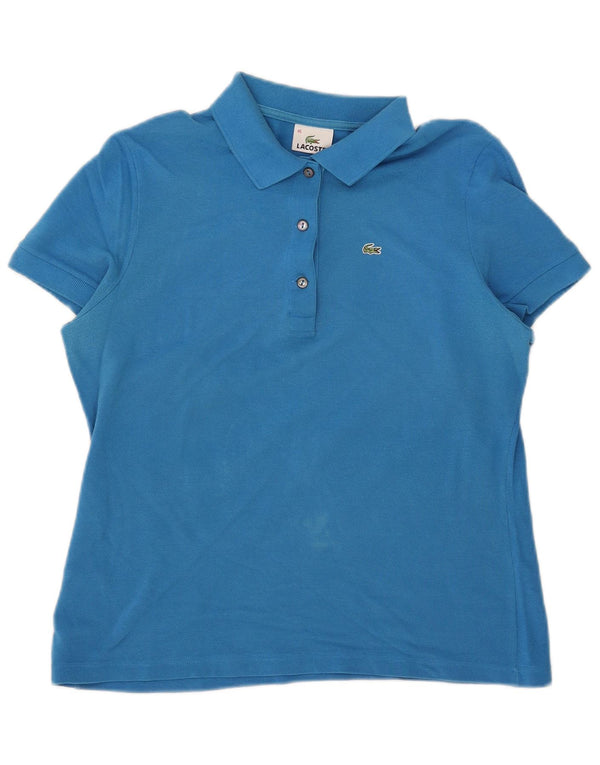 Женская рубашка поло Lacoste, размер 46 XL, синяя, хлопок