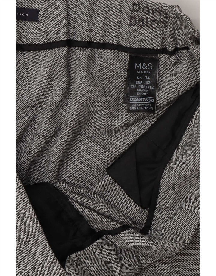 Женские укороченные брюки Marks & Spencer UK 14, большие W34 L24, серый полиэстер