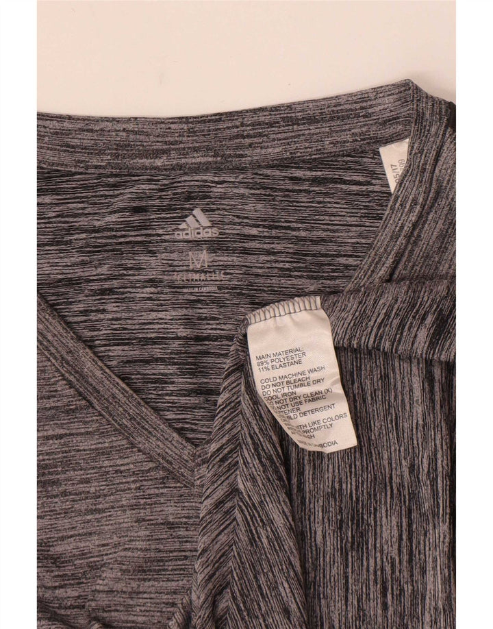 Женская футболка Adidas Climalite Top UK 12, средний серый полиэстер с крапинками