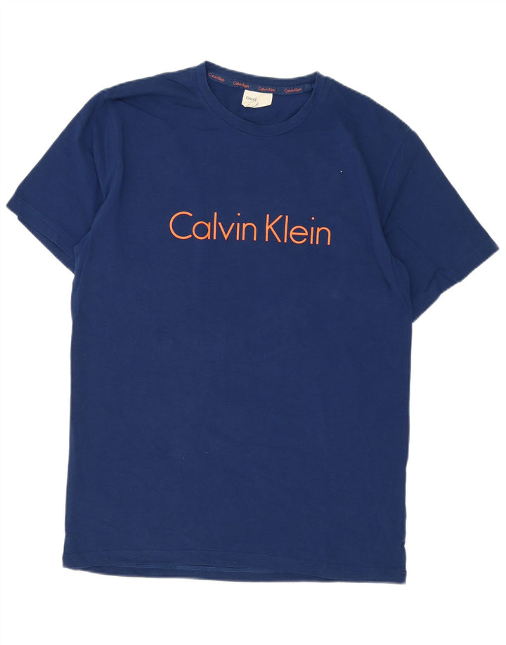 Мужская футболка с рисунком Calvin Klein, средний синий