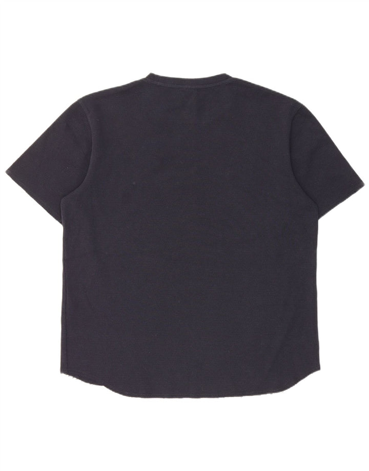 Мужская футболка Zara Top среднего размера, темно-синяя, хлопок