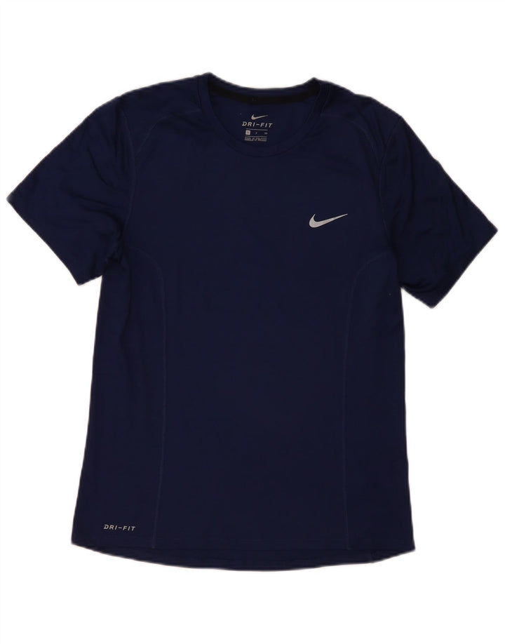 Мужская футболка NIKE Dri Fit, маленькая, темно-синяя