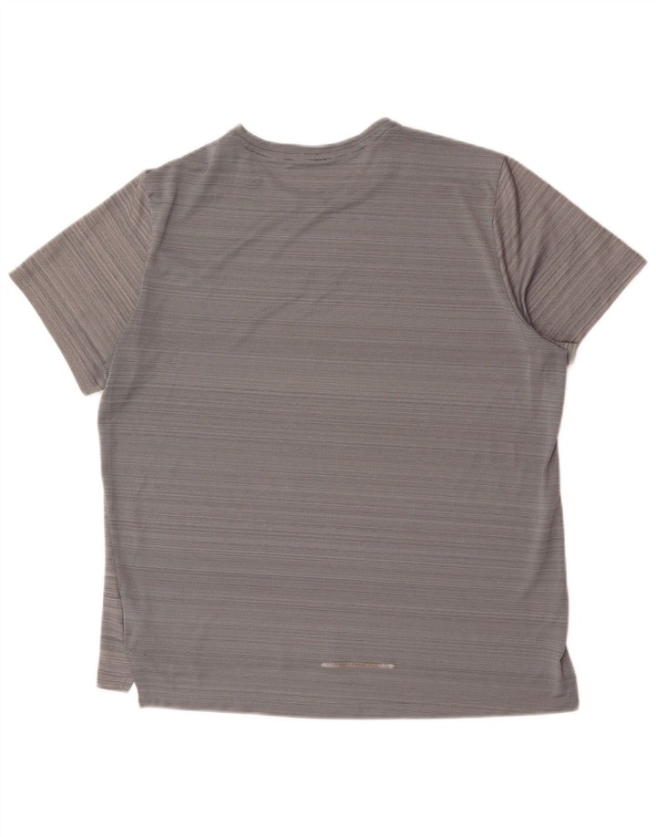 Мужская футболка Nike Dri Fit из полиэстера в тонкую полоску большого серого цвета