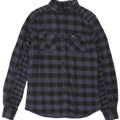 Мужская фланелевая рубашка Superdry, маленькая, темно-синяя, в клетку, хлопок
