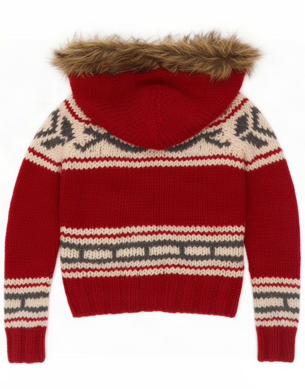 Женский кардиган с капюшоном Superdry UK 10, маленький красный акрил Fair Isle