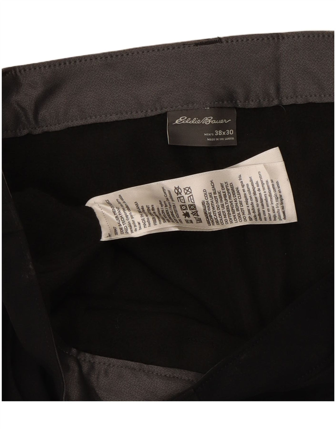 Мужские прямые брюки-карго EDDIE BAUER W38 L30, черный нейлон