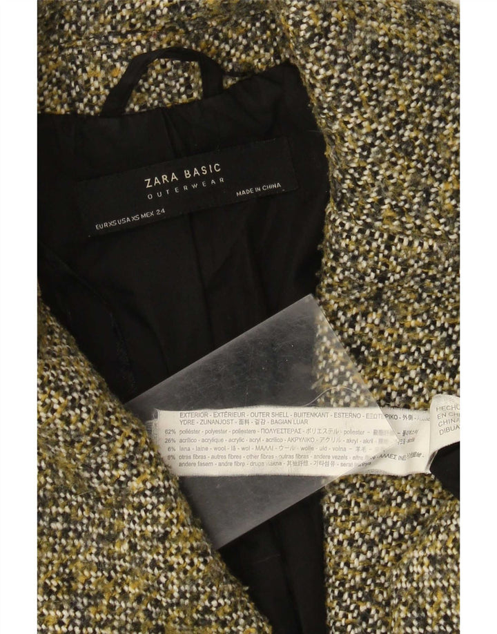 Женское пальто оверсайз Zara UK 6 XS, полиэстер цвета хаки с крапинками