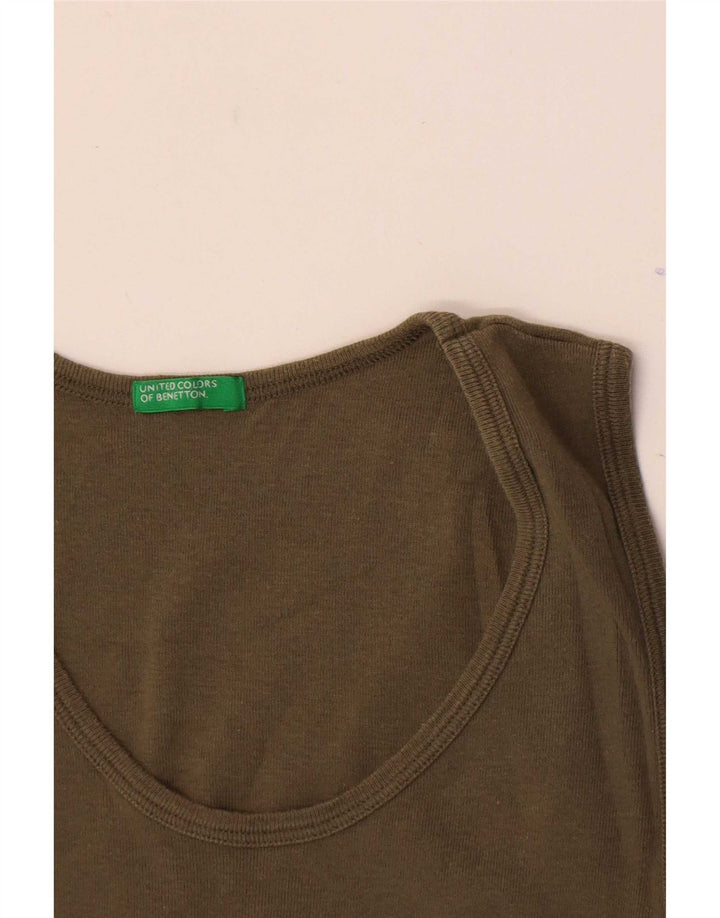 Женский жилет с графическим рисунком Benetton Top UK 8 Small Khaki