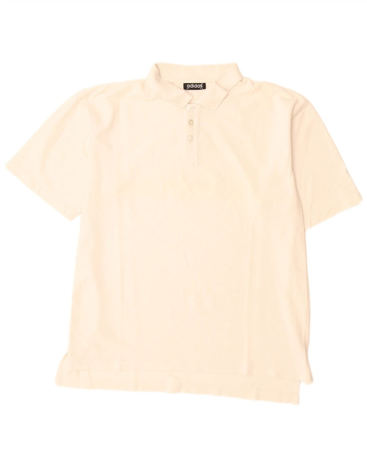 Мужская рубашка-поло Adidas UK 42/44, большая белая хлопковая ткань