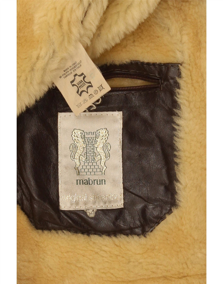 Мужская дубленка Mabrun IT 54 2XL Коричневая кожаная