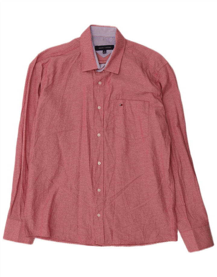Мужская рубашка Tommy Hilfiger, размер 39/40, средний красный хлопок, красный