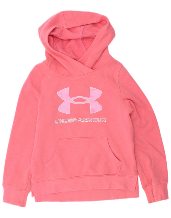 Джемпер с капюшоном Under Armour для девочек с рисунком, 6–7 лет, размер XS, розовый хлопок