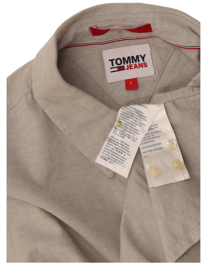 Мужская рубашка Tommy Hilfiger, большая серая, хлопок