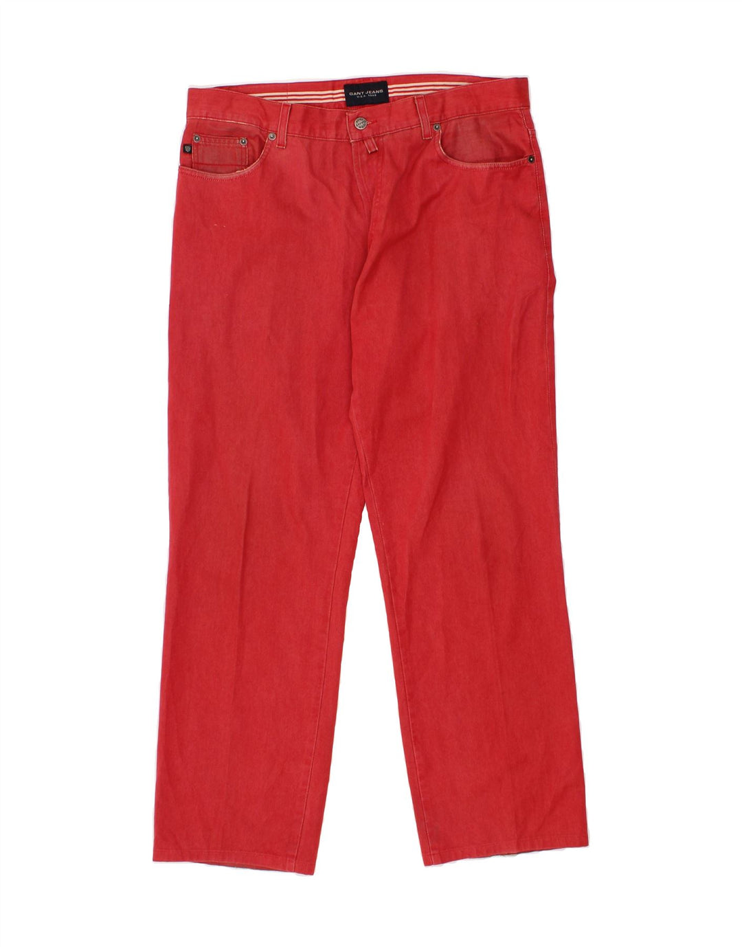 GANT Womens Regular Casual Trousers W36 L31 Red Cotton Vintage Gant and Second-Hand Gant from Messina Hembry 
