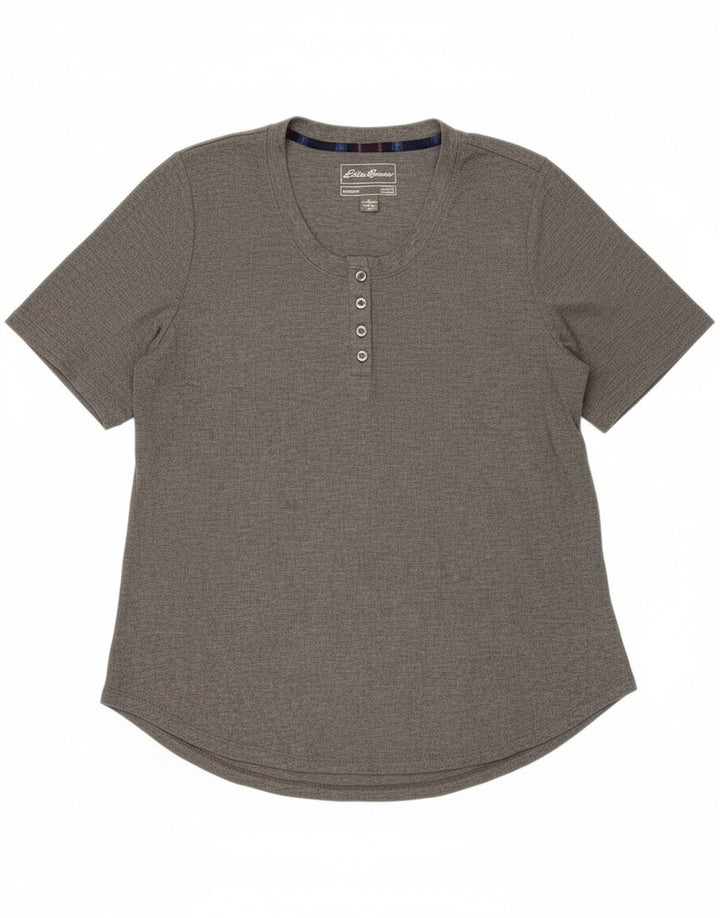 EDDIE BAUER Womens T-Shirt Top UK 18 XL Grey Polyester Vintage Eddie Bauer and Second-Hand Eddie Bauer from Messina Hembry 