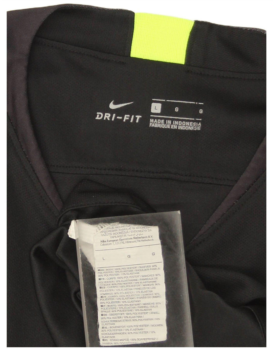 Мужская футболка Nike Dri Fit из полиэстера с большой черной полоской