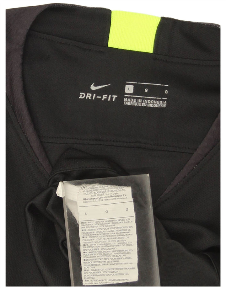 Мужская футболка Nike Dri Fit из полиэстера с большой черной полоской
