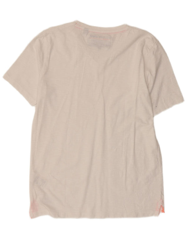 SUPERDRY Мужская футболка из хлопка среднего размера белого цвета