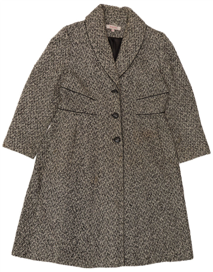 Женское пальто Jacques Vert UK 18 XL, черный полиэстер с узором «елочка»