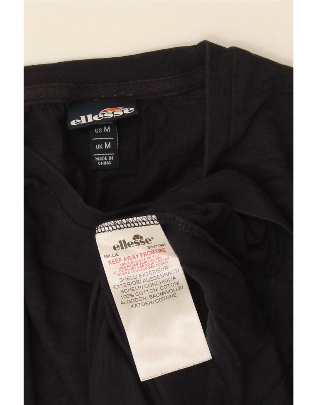 Мужская футболка Ellesse с рисунком, средний черный хлопок