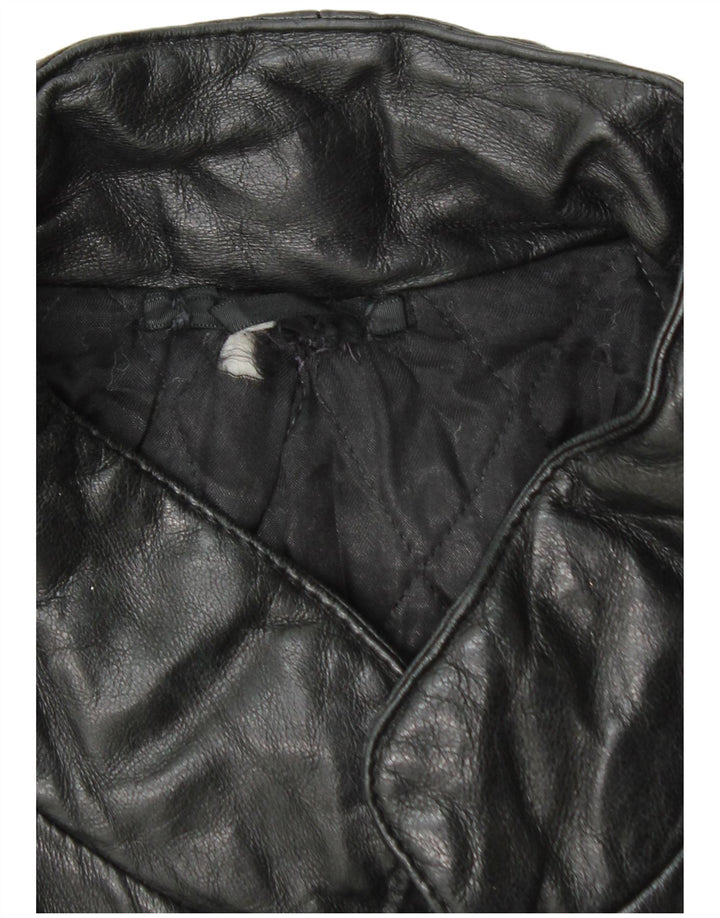 Винтажная мужская кожаная куртка UK 38, средний черный