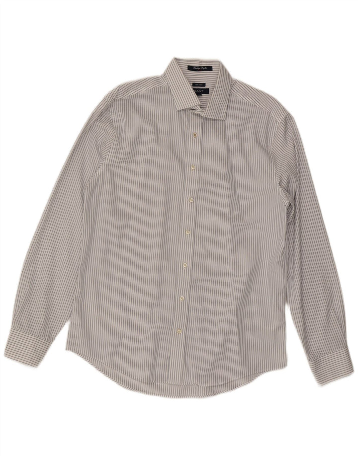 Мужская рубашка Gant NON - IRON XL, хлопок в белую полоску