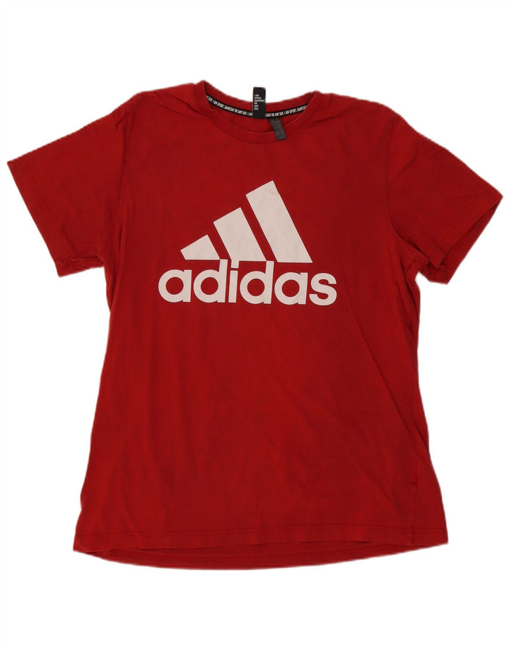ADIDAS Mens Graphic T-Shirt Top Large Red Cotton
