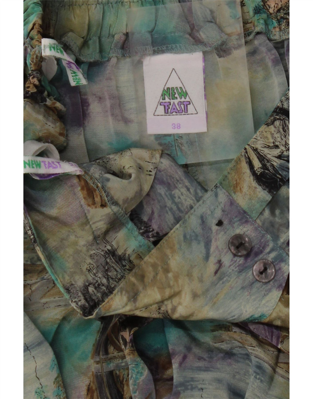 НОВАЯ женская плиссированная юбка FAST EU 38 Medium W30, разноцветная с цветными блоками