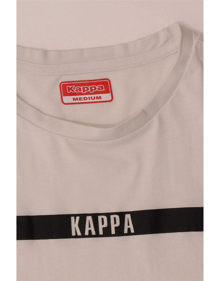 Мужская футболка Kappa Top среднего белого цвета с цветными блоками