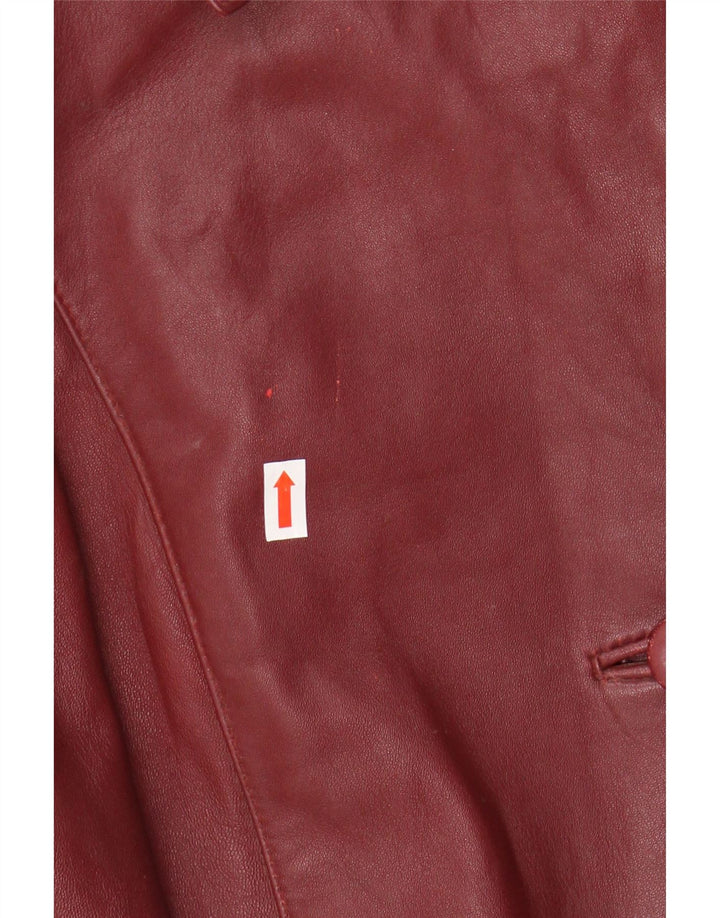 Barisal Женское кожаное пальто оверсайз EU 48 2XL Бордовое кожаное