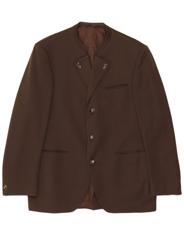 Винтажный мужской пиджак на 3 пуговицах, Великобритания 38, средний коричневый шерстяной пиджак