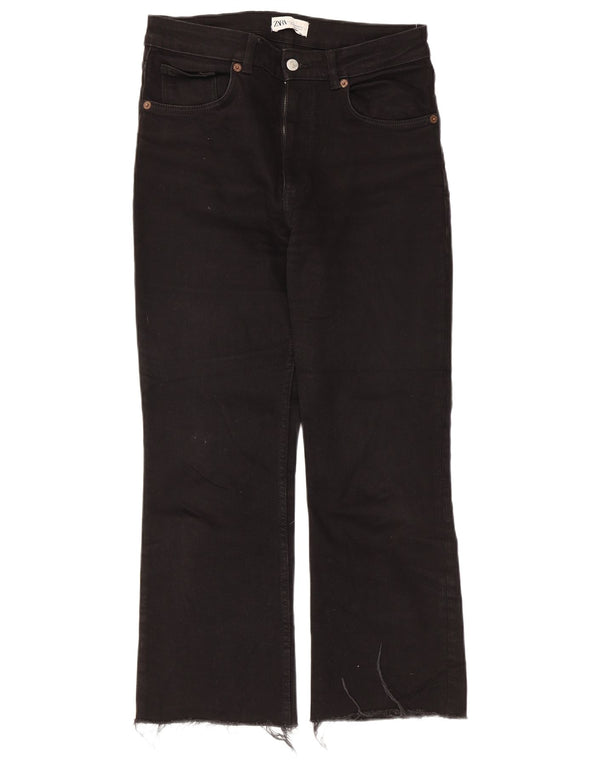 Женские укороченные джинсы Zara EU 42, большие W32 L25, черный хлопок
