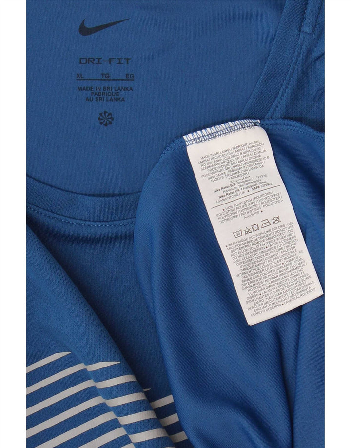 Мужская футболка с рисунком Nike Dri Fit Top XL, синий полиэстер