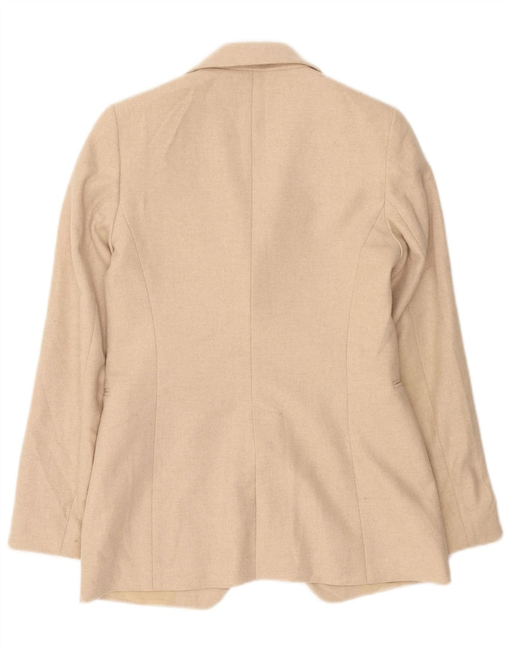 Женский пиджак на 1 пуговице Massimo Dutti EU 36 XS, бежевый, шерсть