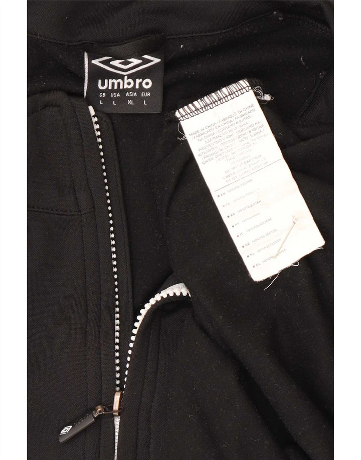 Umbro Мужской пуловер с воротником на молнии, спортивный костюм, большой черный полиэстер