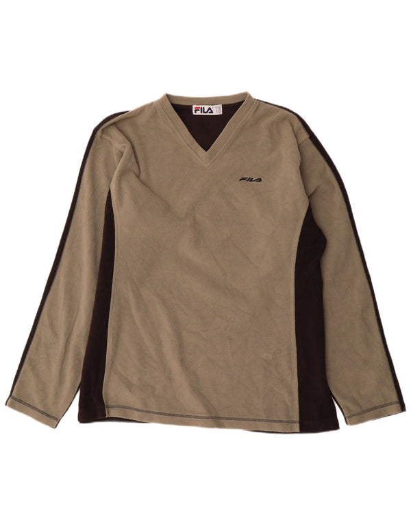 Женский флисовый джемпер Fila UK 18 XL, серый полиэстер с цветными блоками