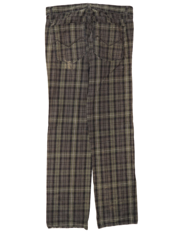 Мужские прямые повседневные брюки Energie W33 L34 в клетку хаки