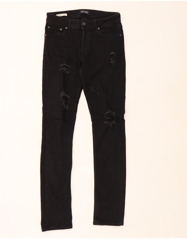 Мужские потертые узкие джинсы Jack & Jones GLENN W28 L32, черный хлопок