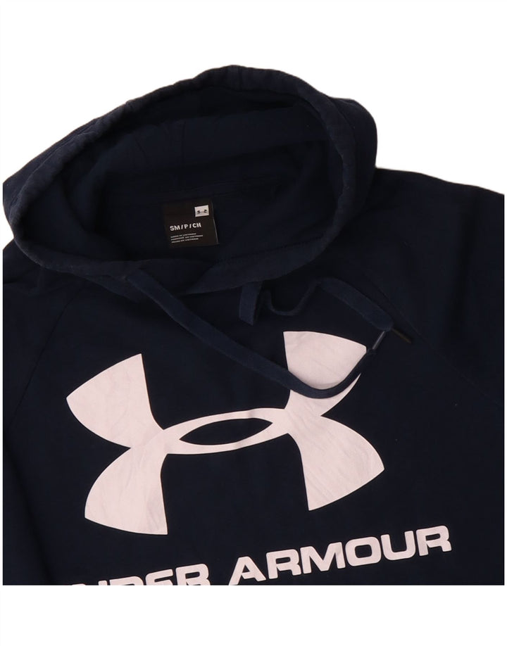 Мужской джемпер с капюшоном UNDER ARMOR, маленький, темно-синий, хлопок