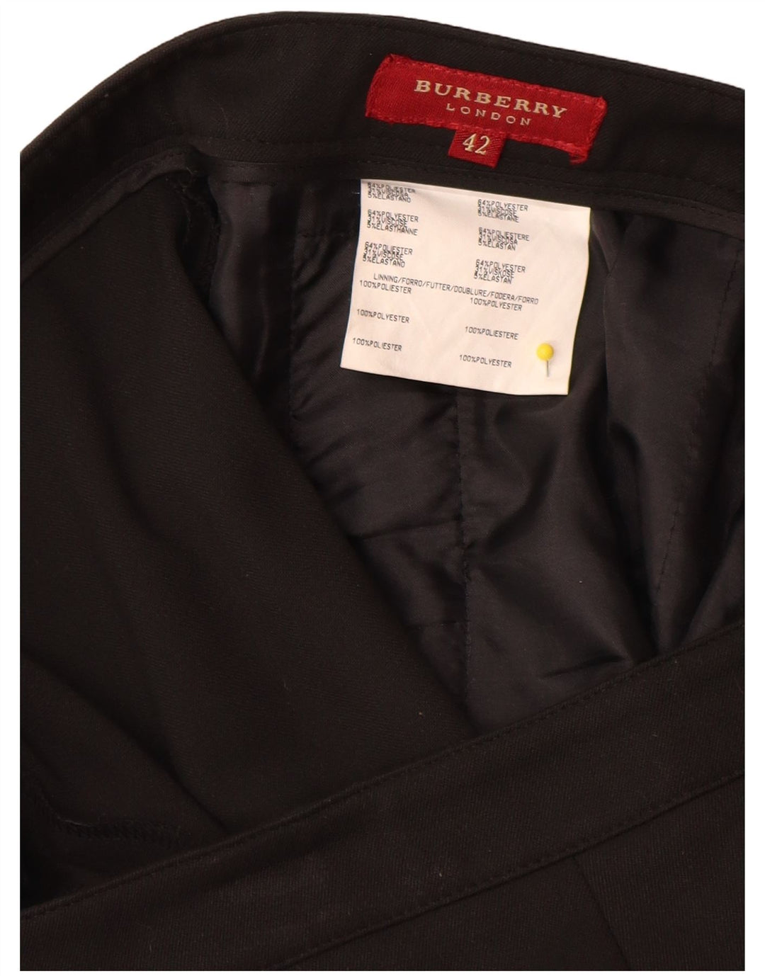 Burberry Женские прямые костюмные брюки IT 42 Medium W32 L35 Черные полиэстер