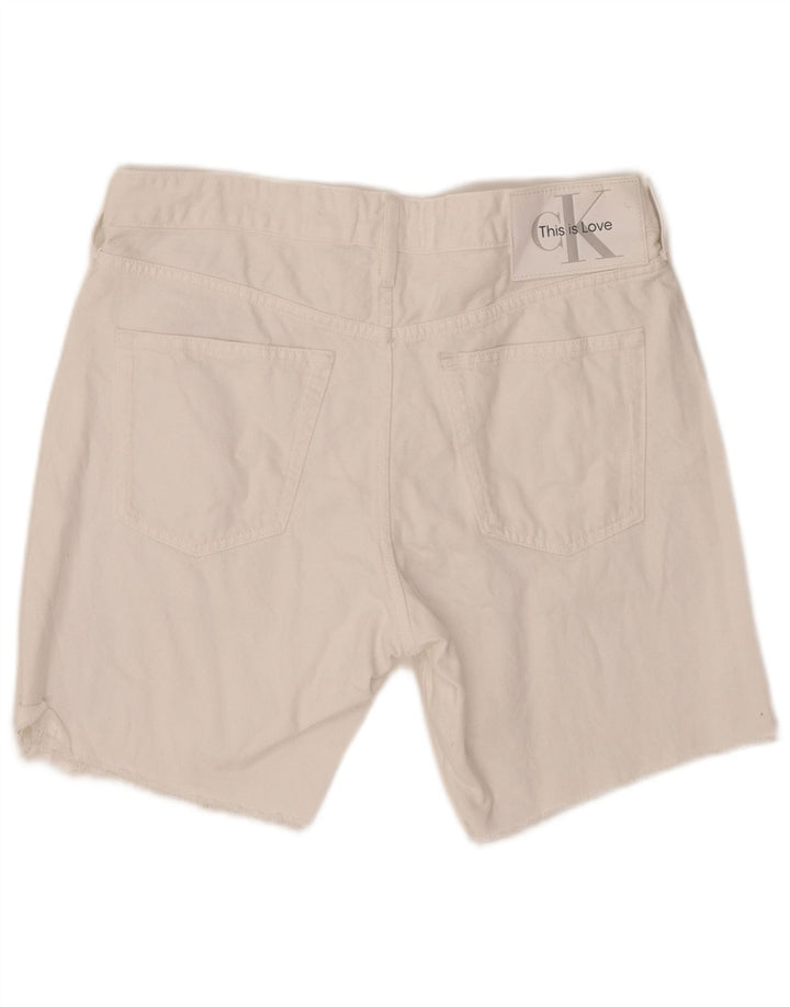 CALVIN KLEIN Мужские джинсовые шорты с рисунком W31, средний белый хлопок, хлопок
