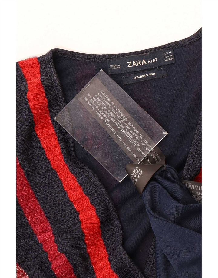 Женское платье макси без рукавов Zara UK 12, среднее, разноцветное в полоску